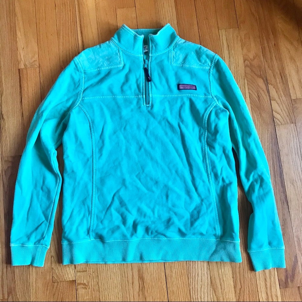 Vineyard Vines Mint Green Shep Shirt Quarter Zip Sweater